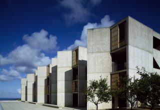 West facade in board-formed concrete
