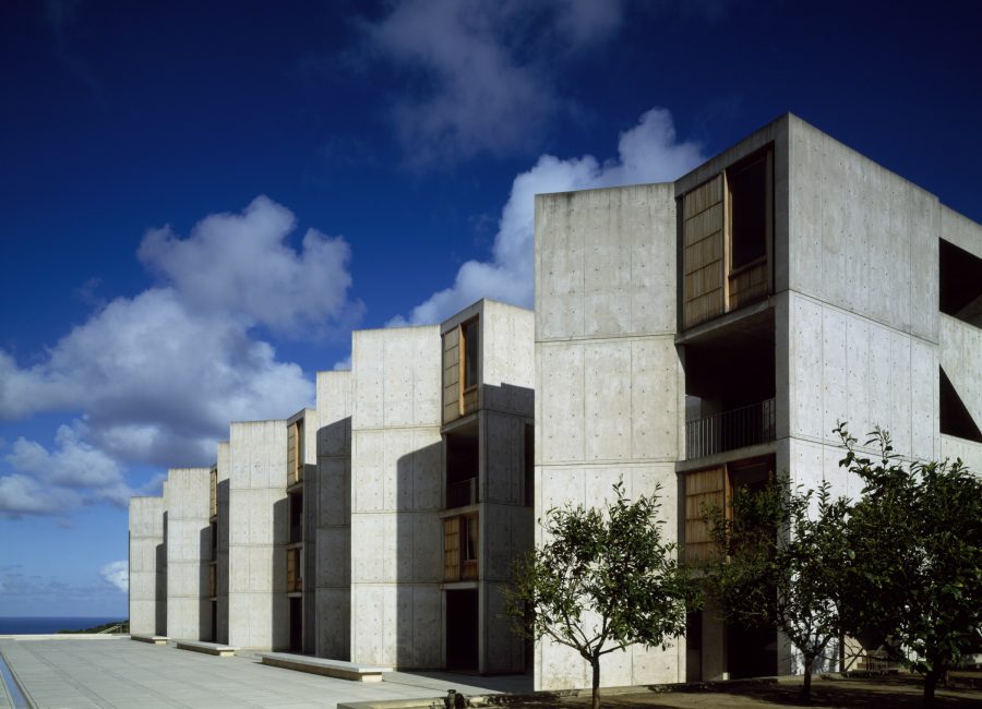 West facade in board-formed concrete