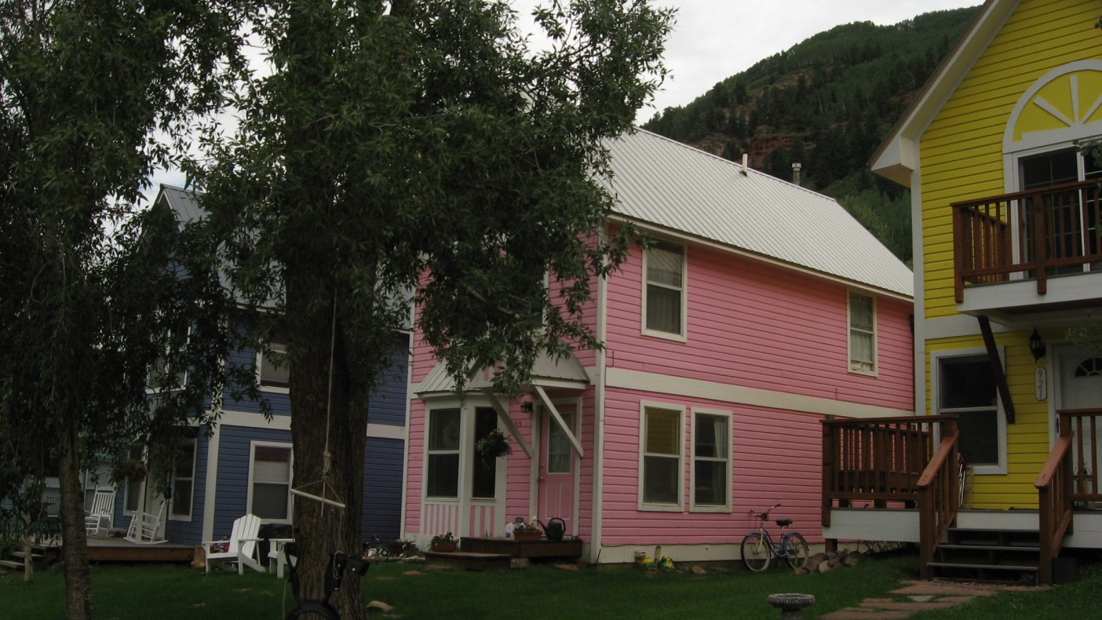 Hillside street with canyon view