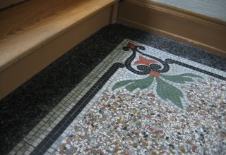 Primary bathroom with original terrazzo floor