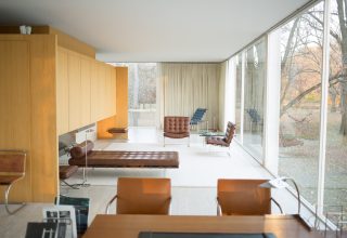 Living room with restored steel windows