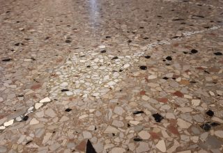 Entry hall with original terrazzo floor